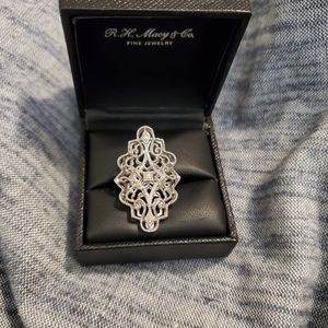 Sterling Silver Diamond Statement Ring